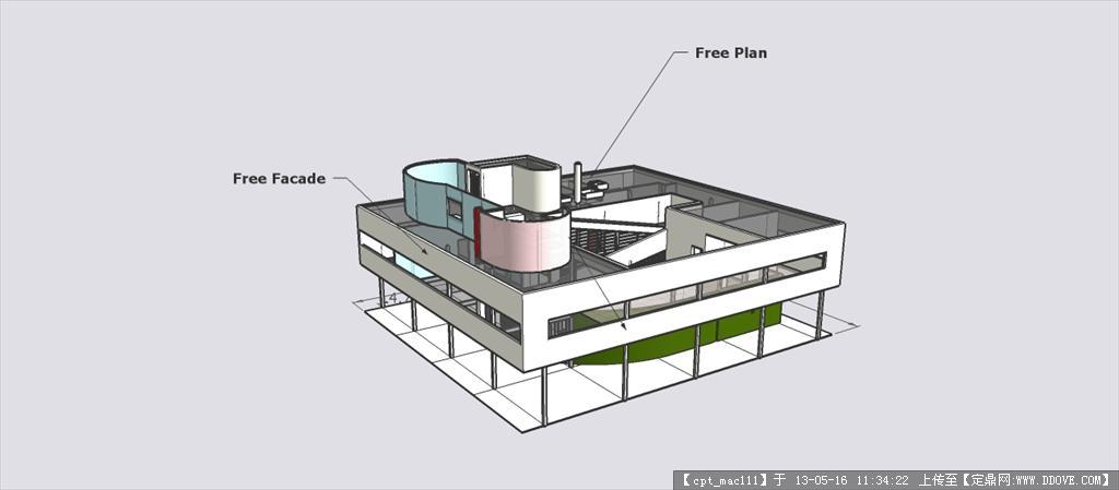 建筑大师柯布西耶15个经典作品的sketchup模型