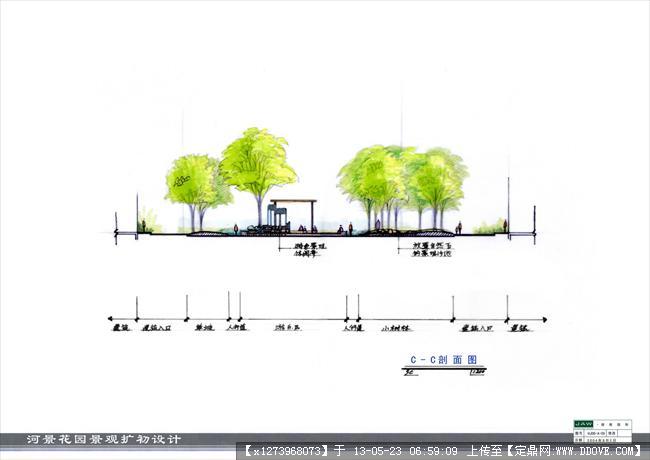 常州河景花园全套景观手绘扩初文本-027.3剖面图c-c 拷贝.jpg