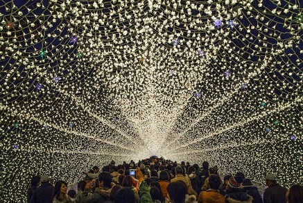 日本长岛植物园7百万盏LED彩灯打造时空隧道 - 园林资讯 - 中国园林网()