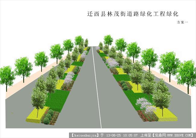 道路绿化设计平面图展示