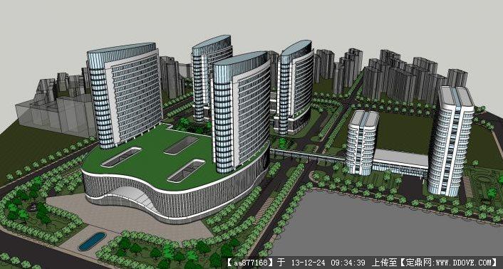 城市中心SU建筑设计精品模型()