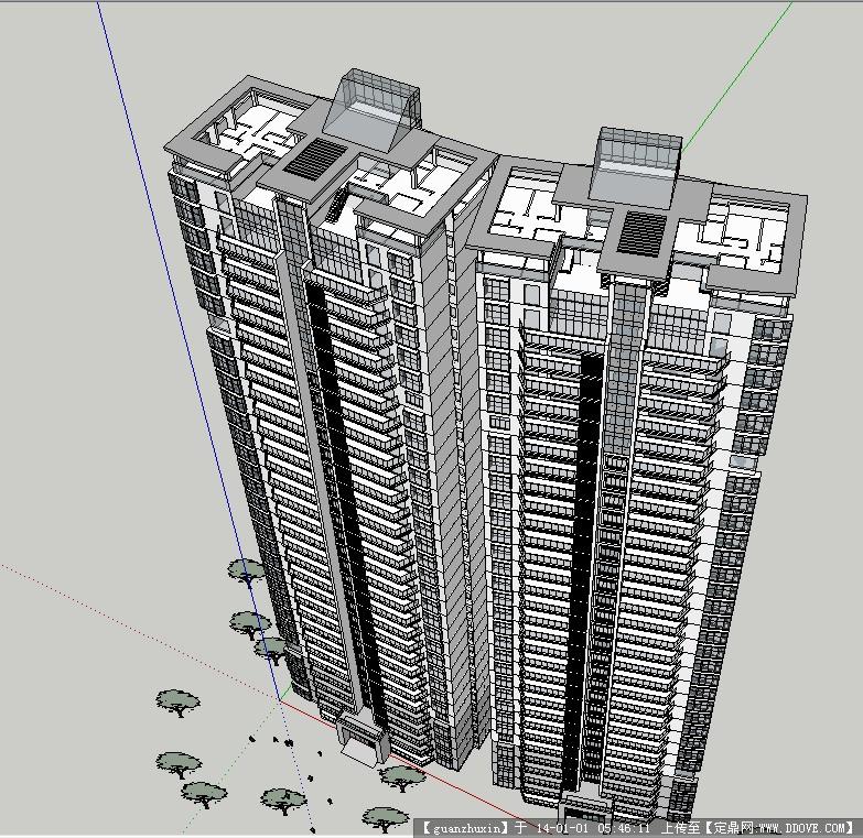 某现代风格高层住宅SU模型设计()