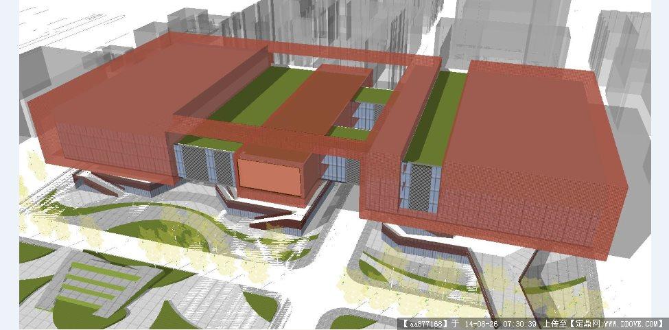 文化博物馆建筑设计方案su精致设计模型