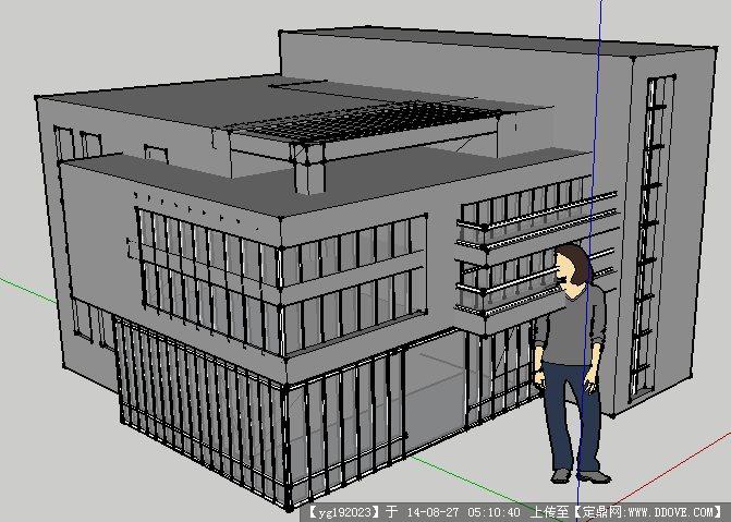 单栋商业大楼建筑设计su模型含3DMax模型
