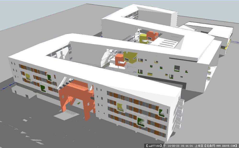 30班指标小学建筑设计方案SketchUp精细模型