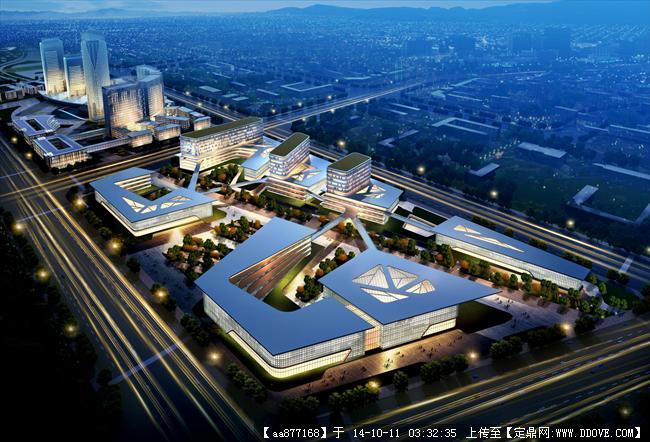 大庆高新技术产业开发区规划及建筑设计鸟瞰效果图