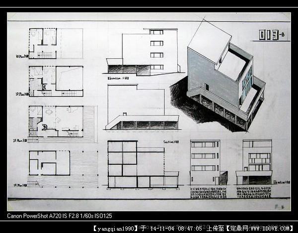 定鼎网 定鼎建筑 建筑其他相关 柯布西耶住宅抄绘分析