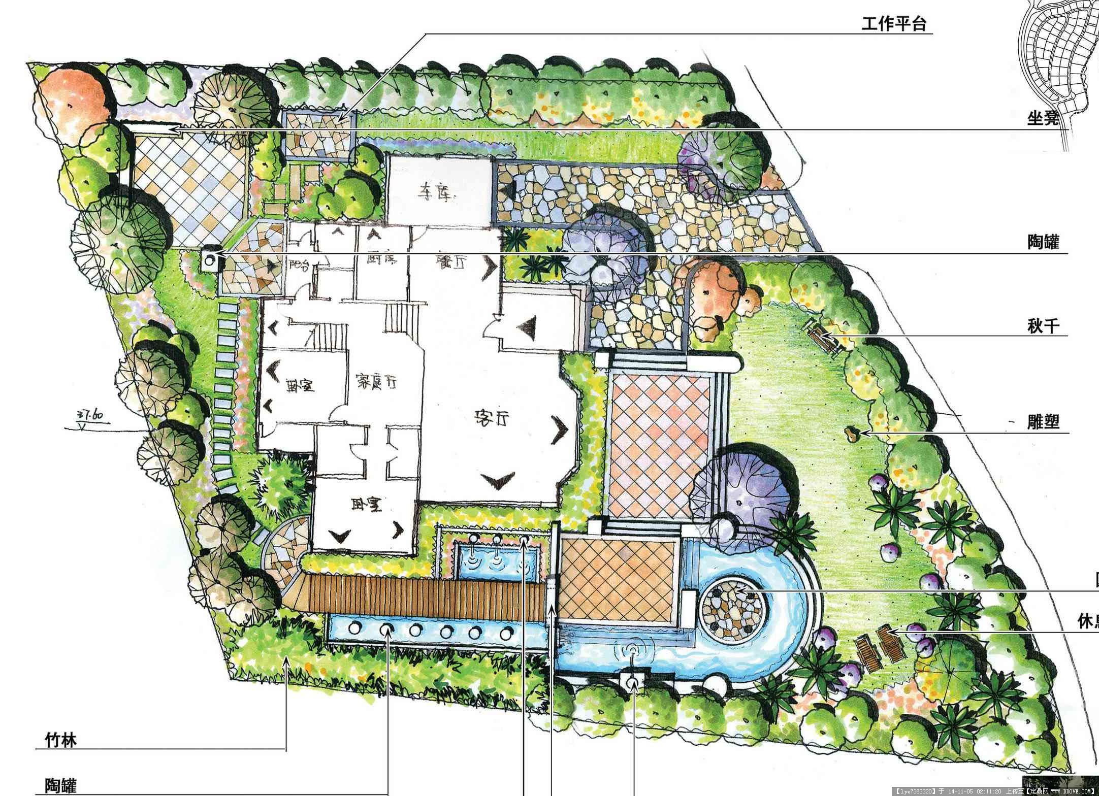 定鼎网 定鼎园林 园林方案设计 花园庭院 庭院园林景观设计方案图