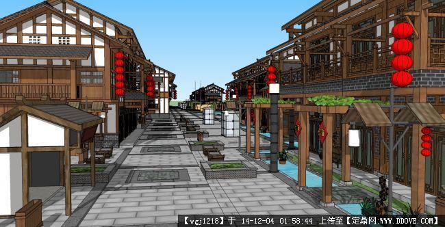 典新中式商业街模型