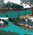 SU(草图大师)精品模型 码头滨河景观设计完整模型