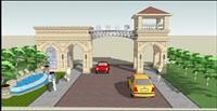 大门入口景观设计方案SketchUp精致模型