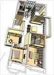 超精细室内sketchup模型---大三房两厅家装