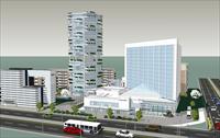 城市商业中心SketchUp建筑精品模型