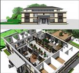 现代中式私人会馆SU(草图大师)精品建筑设计模型（包括室内家装设计）