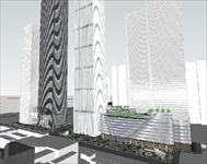 大型城市商业综合体SU(草图大师)精品建筑与景观设计模型