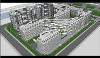 办公与居住综合区建筑规划设计方案Su精品模型