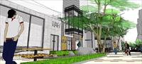 毕业设计-商业步行街SU(草图大师)精细建筑与景观设计模型