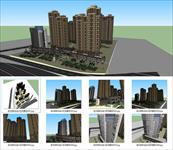 Sketch Up 精品模型---欧式综合住宅小区及景观