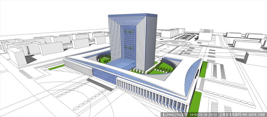 Sketch Up 精品模型---现代高层办公楼