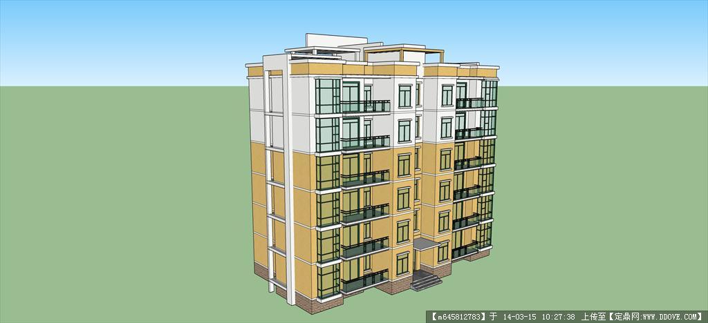 Sketch Up 精品模型---现代多层住宅楼
