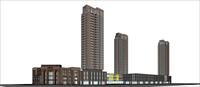 Sketch Up 精品模型---现代高层商业住宅楼