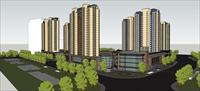 Sketch Up 精品模型---现代高层商业住宅小区及景观