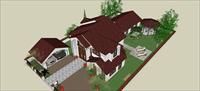 Sketch Up 精品模型---坡屋顶别墅