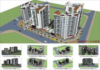 Sketch Up 精品模型---现代风格住宅规划设计精模