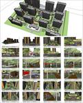Sketch Up 精品模型---超精细现代高层住宅小区及精细景观
