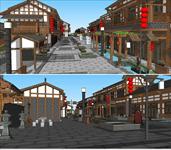 Sketch Up 精品模型---中式商业街及景观建模