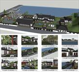 Sketch Up 精品模型---中式养生园建筑及景观超精细模型