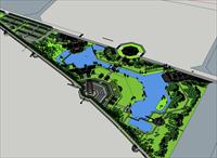 Sketch Up 景观模型---北塔公园景观