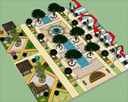 Sketch Up 景观模型---广场景观小品模型