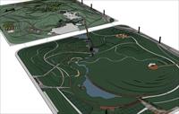 Sketch Up 景观模型---体育公园景观模型