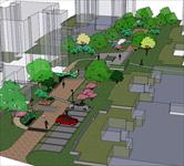 Sketch Up 景观模型---小区中心广场