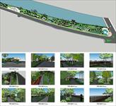 Sketch Up 景观模型---河滨公园景观模型