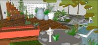 粗矿的日式庭院景观SU(草图大师)精细设计模型