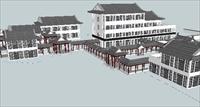 中式风格酒店宾馆SU(草图大师)精致设计模型