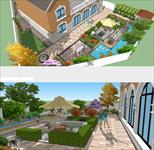 SU(草图大师)精品模型  别墅庭院景观模型