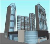 某城市地标大厦建筑设计方案SU草图大师细致设计模型