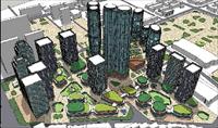 大型商业+住宅公寓综合项目建筑规划设计方案SU(草图大师)精致设计模型