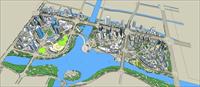 Sketch Up 精品模型---滨河城市规划规划设计模型