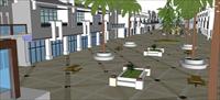 Sketch Up 精品模型---新中式商业街建筑景观设计方案模型