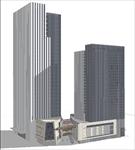 现代风格星级酒店大厦建筑规划设计方案SU(草图大师)精细模型