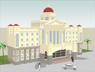 西式酒店建筑设计方案SketchUp精细模型