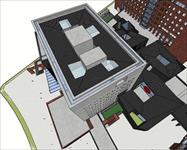 某大学新校区图书馆+教学楼建筑设计精细sketchup模型