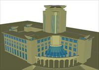 陕西省图书馆建筑设计sketchup素模型