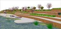 河道驳岸景观设计方案SketchUp精致设计模型