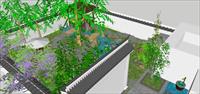 小庭院景观设计方案精细sketchup模型