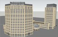 大型公建建筑设计方案精细sketchup模型
